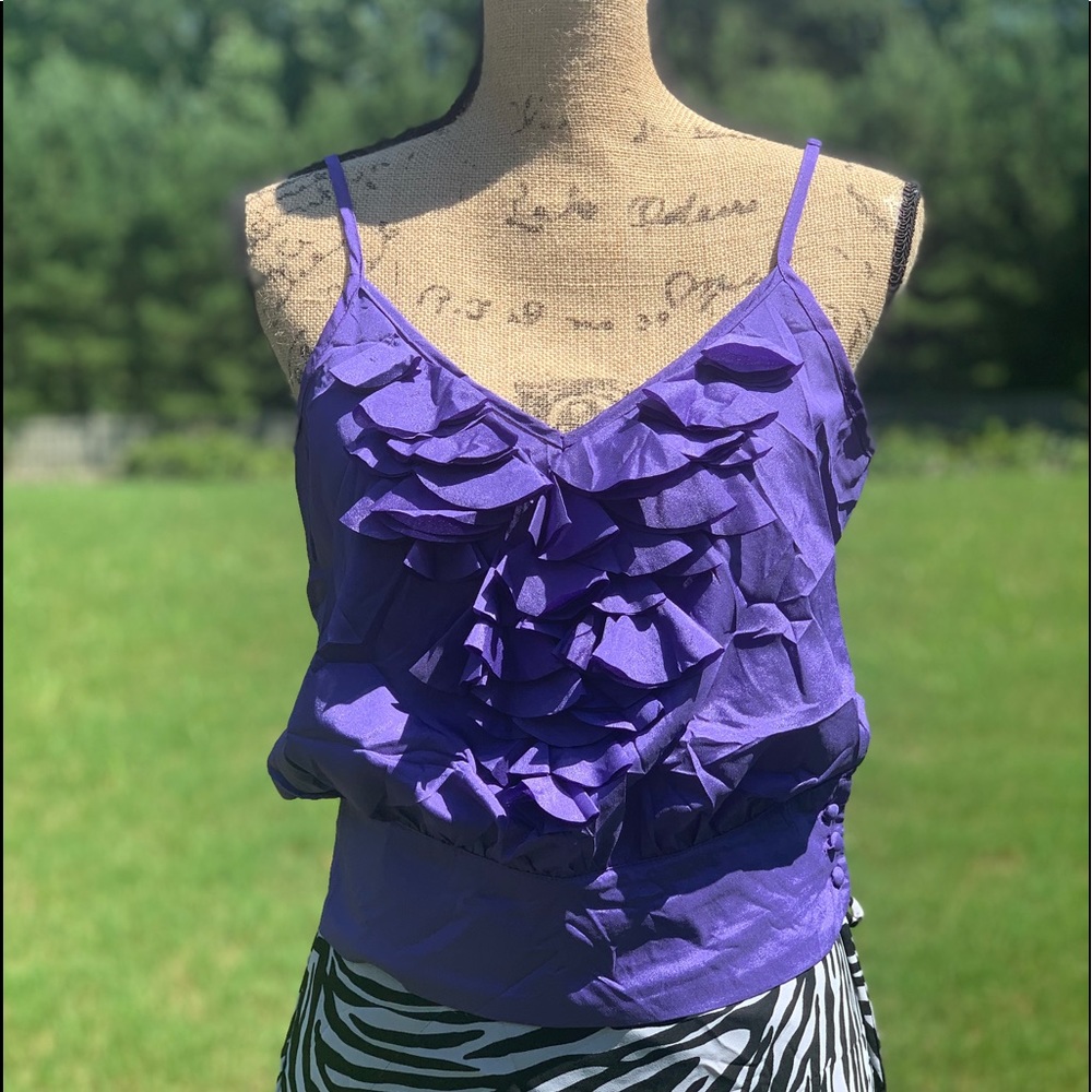 Purple Ruffle spaghetti top